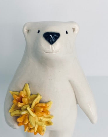 Polar Bear with Daffodils