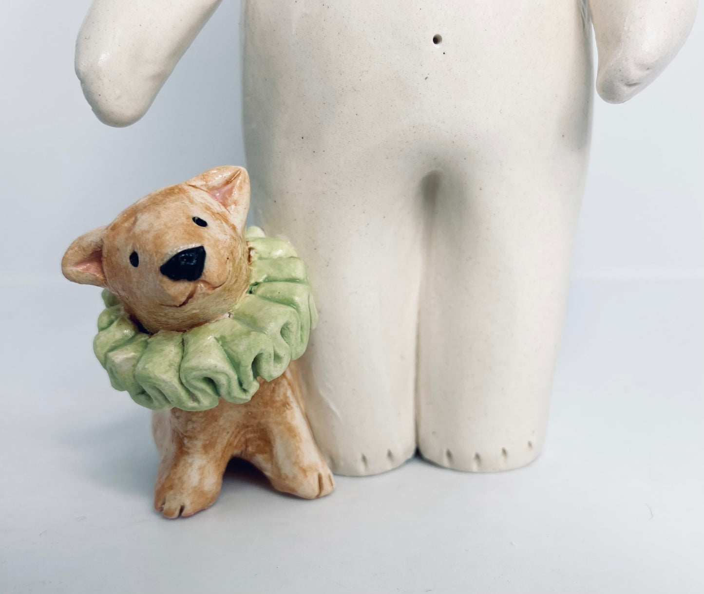 Polar Bear and Dog in a Ruff