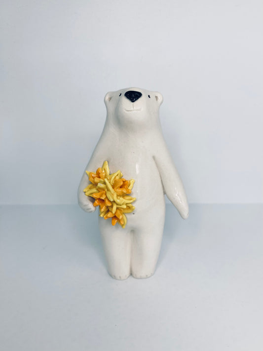 Polar Bear with Daffodils