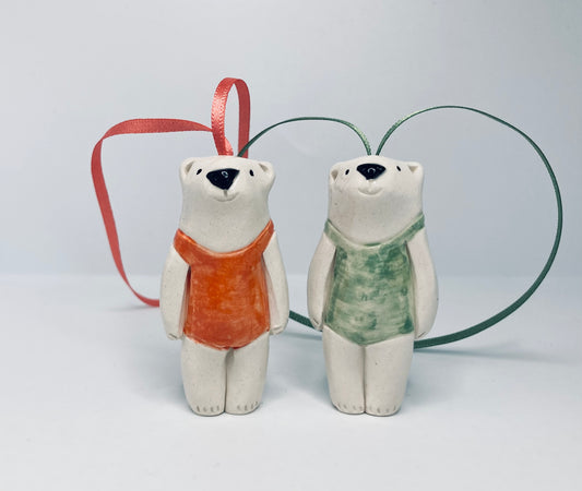 Polar Bear in Bathing Suit on Ribbon