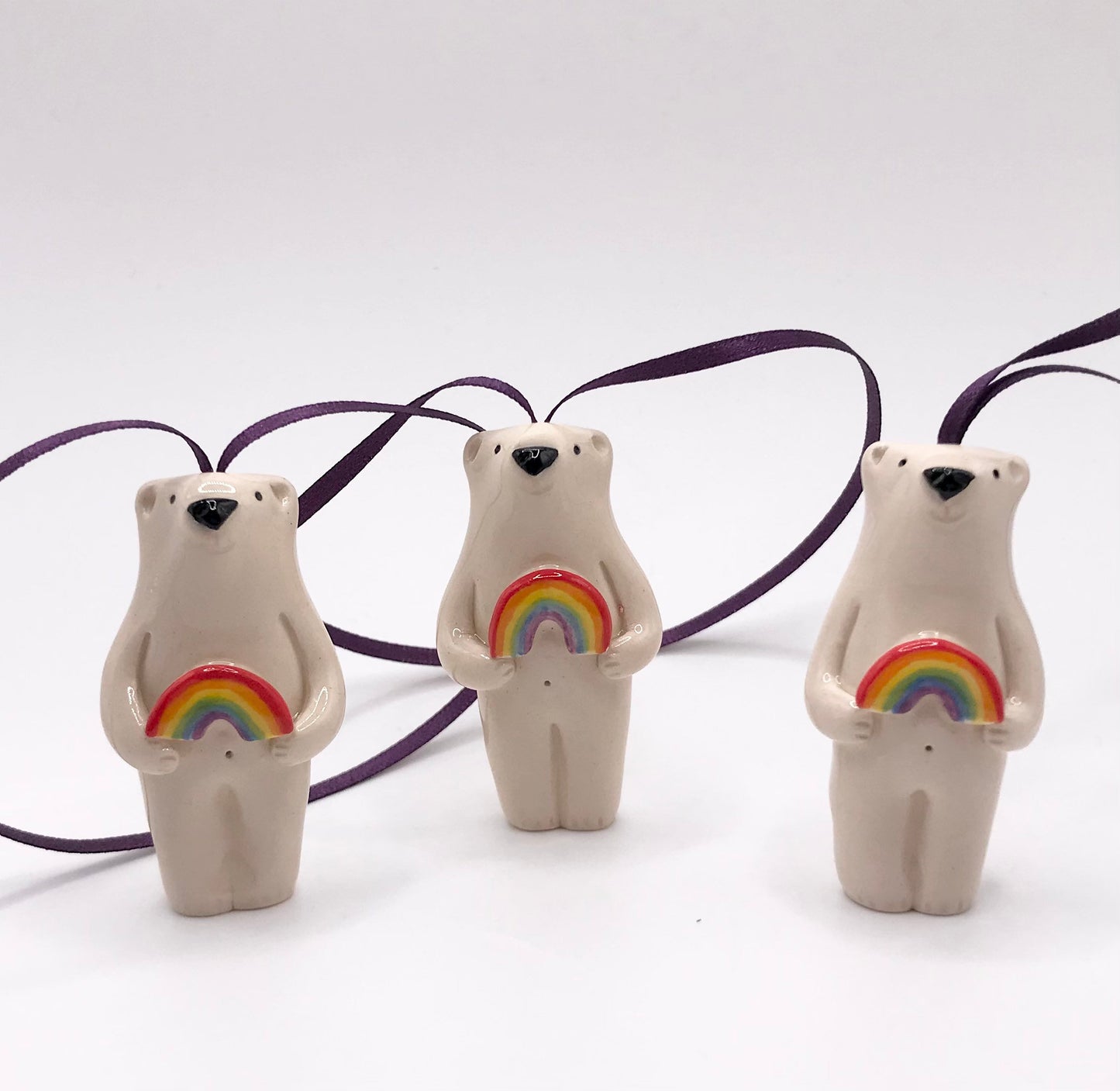 Polar Bear on Ribbon with Rainbow