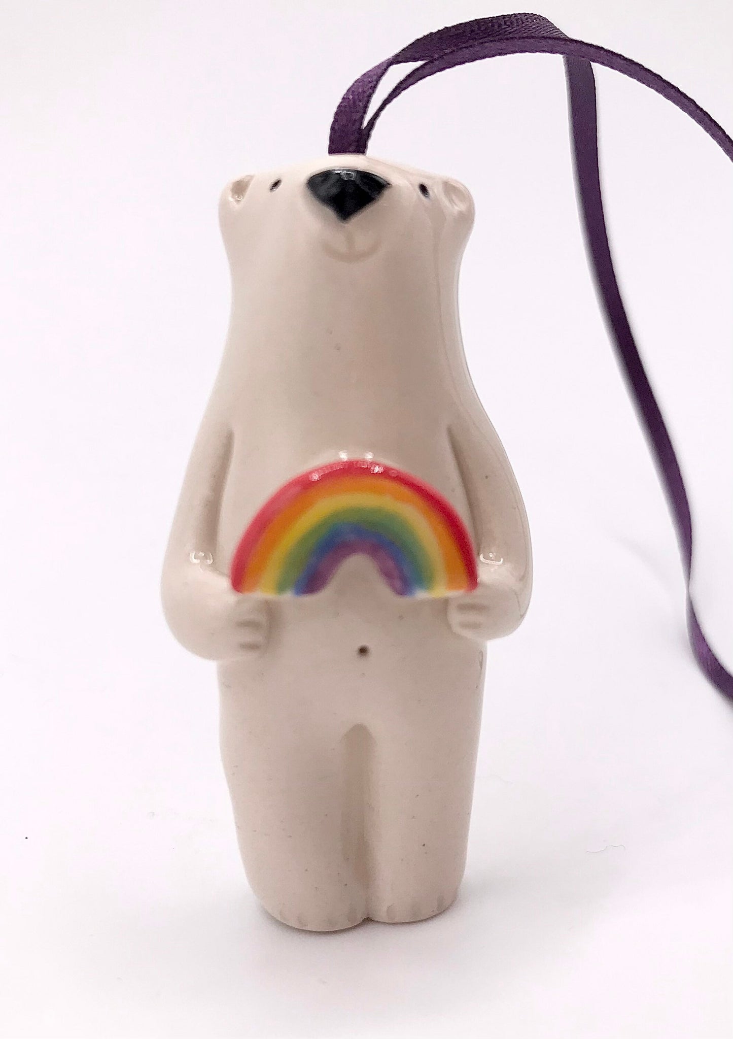 Polar Bear on Ribbon with Rainbow
